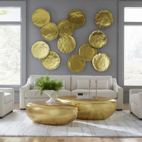oval gold coffee table