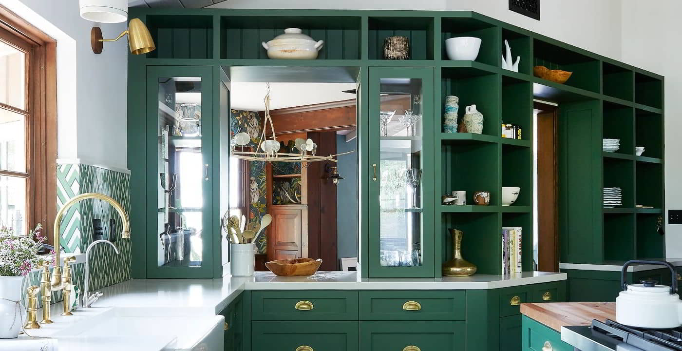 Forest or Dark Green Kitchen Cabinet Colour Scheme