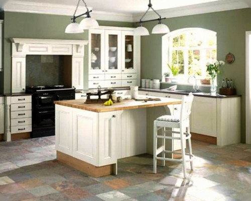 sage green paint for kitchen with white cabinets
